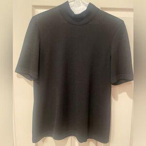 Women’s black short sleeve St John shell, size medium